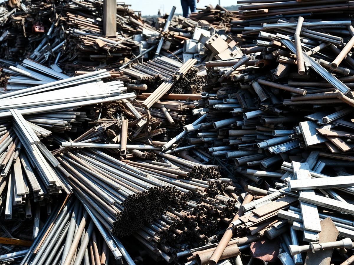 Scrap buyer in Vellore — sorted iron, steel and aluminium scrap collected from demolition work